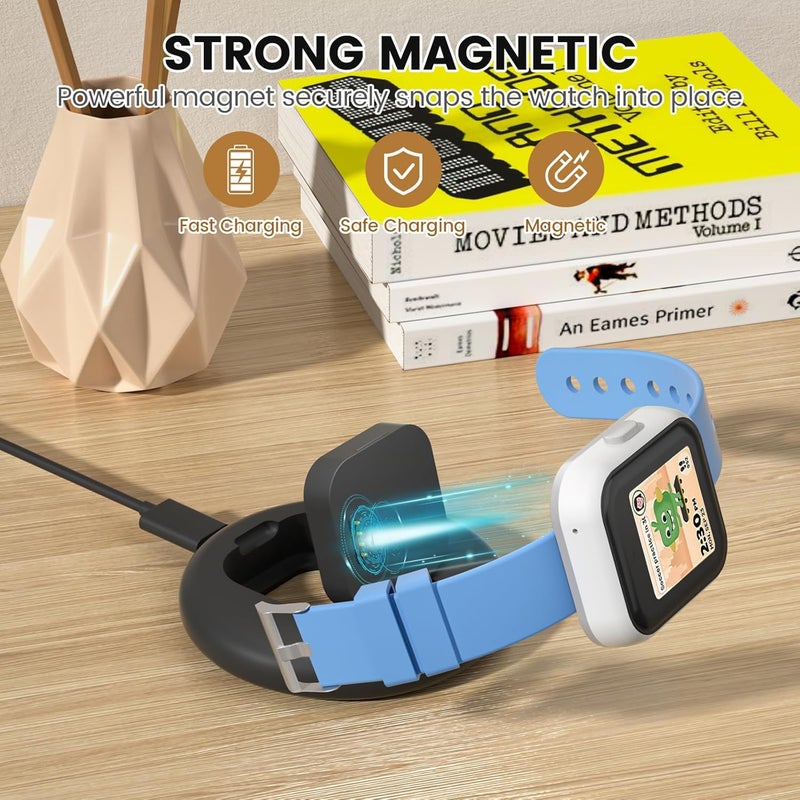 SimpleThings Compatible with SyncUP Kids Watch 1 Charger Stand Dock, for T-Mobile Sync UP Kids Watch Power Base with 3.3 Feet Charger Cable (NOT for Sync UP Kids Watch 2) (Foldable Black) - Image 4